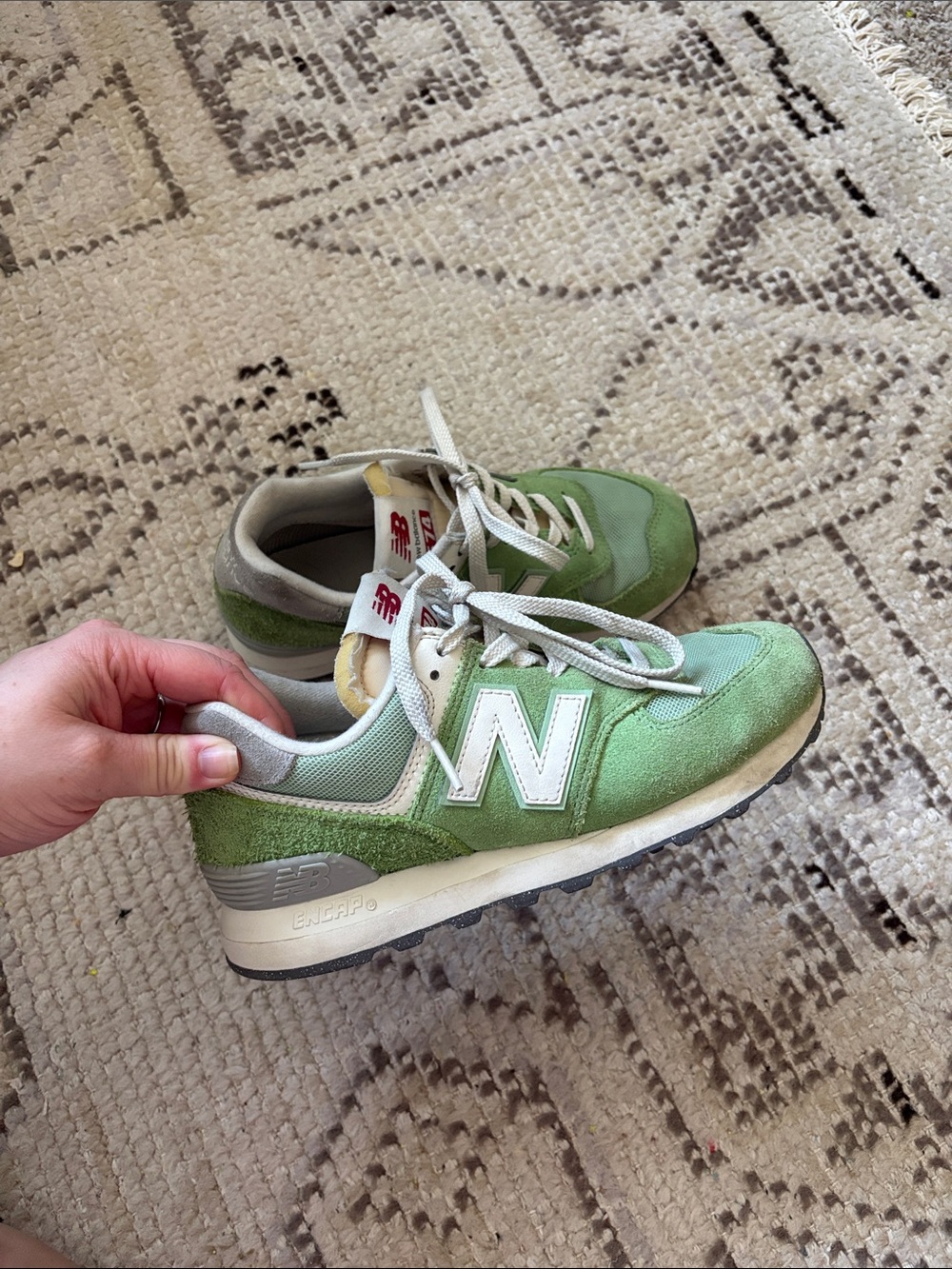 New Balance Big Kids 574 Casual Sneakers Green size 4.5
